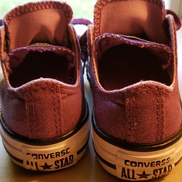 Converse size 11 Purple sparkle double tongue pink - Picture 5 of 7